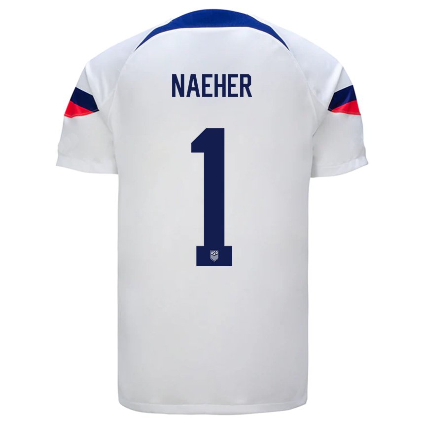 Niño Camiseta Estados Unidos Alyssa Naeher #1 Blanco 1ª Equipación 22-24 La Camisa
