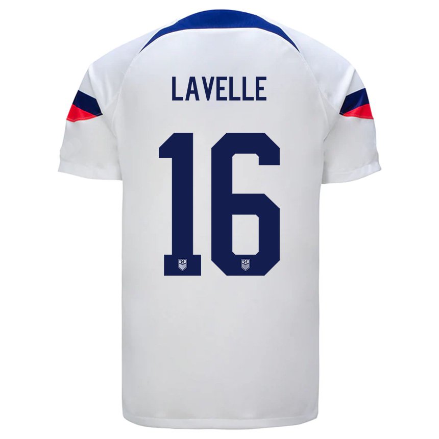 Niño Camiseta Estados Unidos Rose Lavelle #16 Blanco 1ª Equipación 22-24 La Camisa