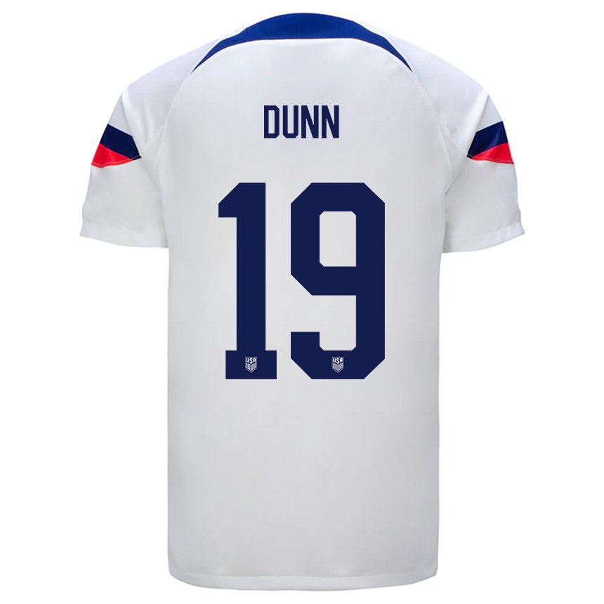 Niño Camiseta Estados Unidos Crystal Dunn #19 Blanco 1ª Equipación 22-24 La Camisa