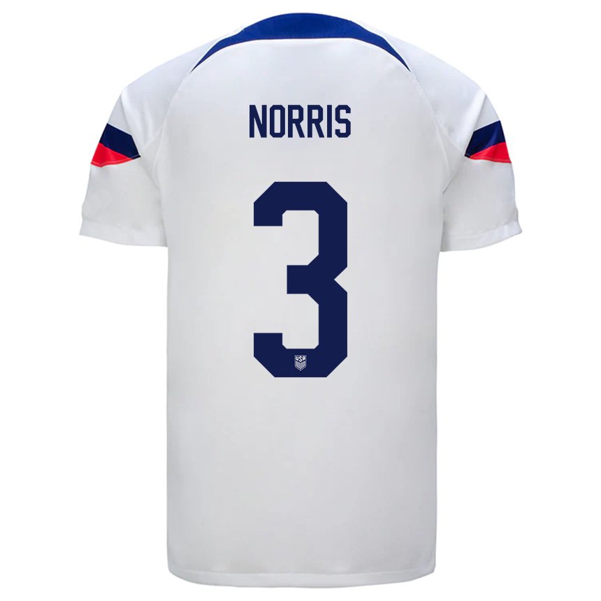 Niño Camiseta Estados Unidos Nolan Norris #3 Blanco 1ª Equipación 22-24 La Camisa