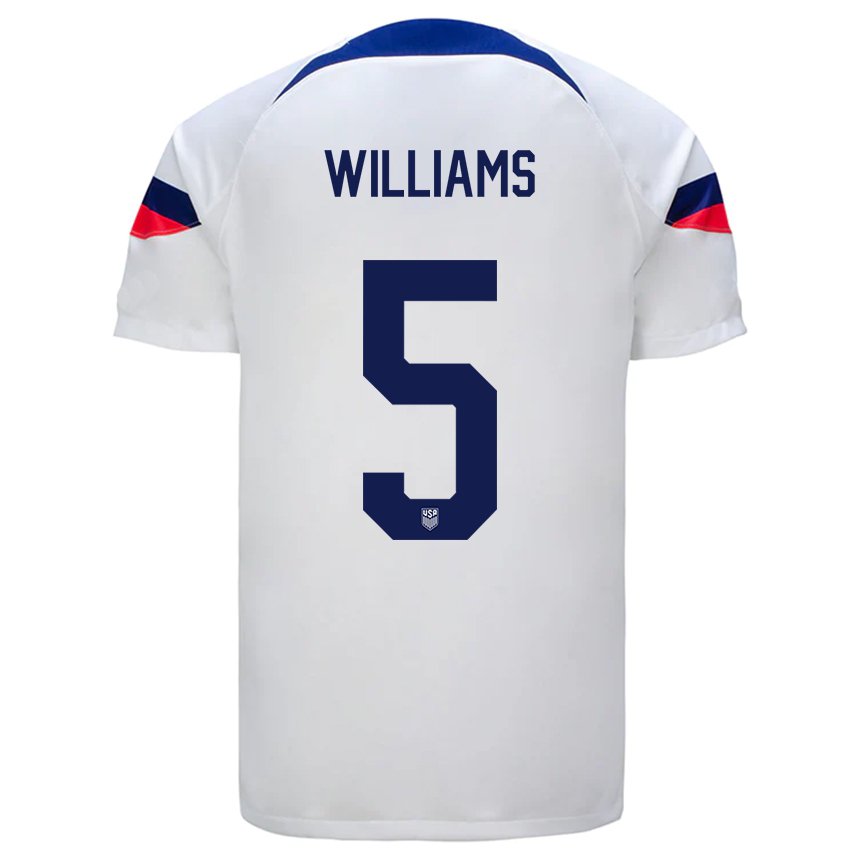 Niño Camiseta Estados Unidos Thomas Williams #5 Blanco 1ª Equipación 22-24 La Camisa