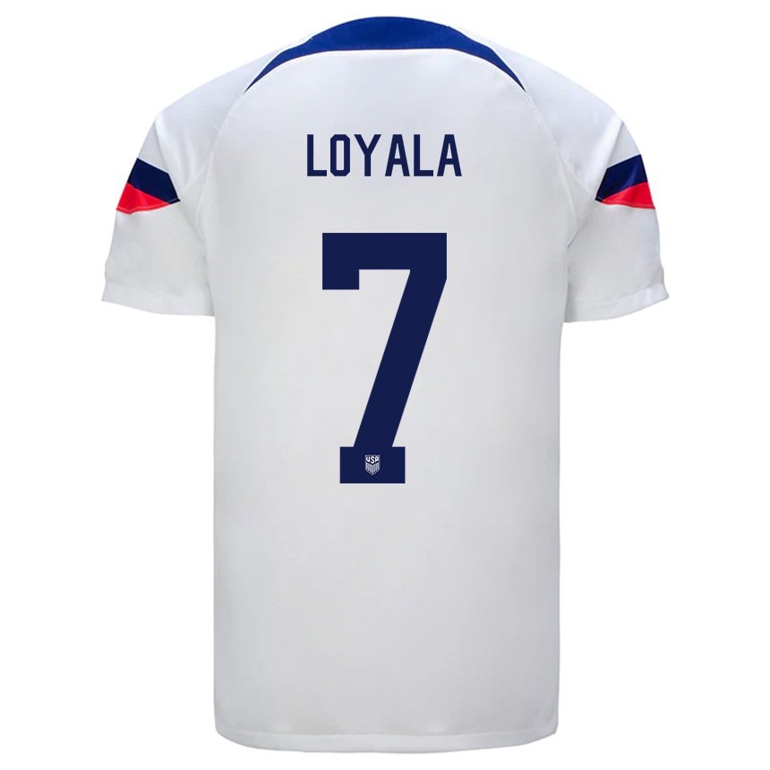Niño Camiseta Estados Unidos Favian Loyala #7 Blanco 1ª Equipación 22-24 La Camisa