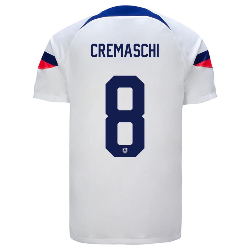 Niño Camiseta Estados Unidos Benjamin Cremaschi #8 Blanco 1ª Equipación 22-24 La Camisa