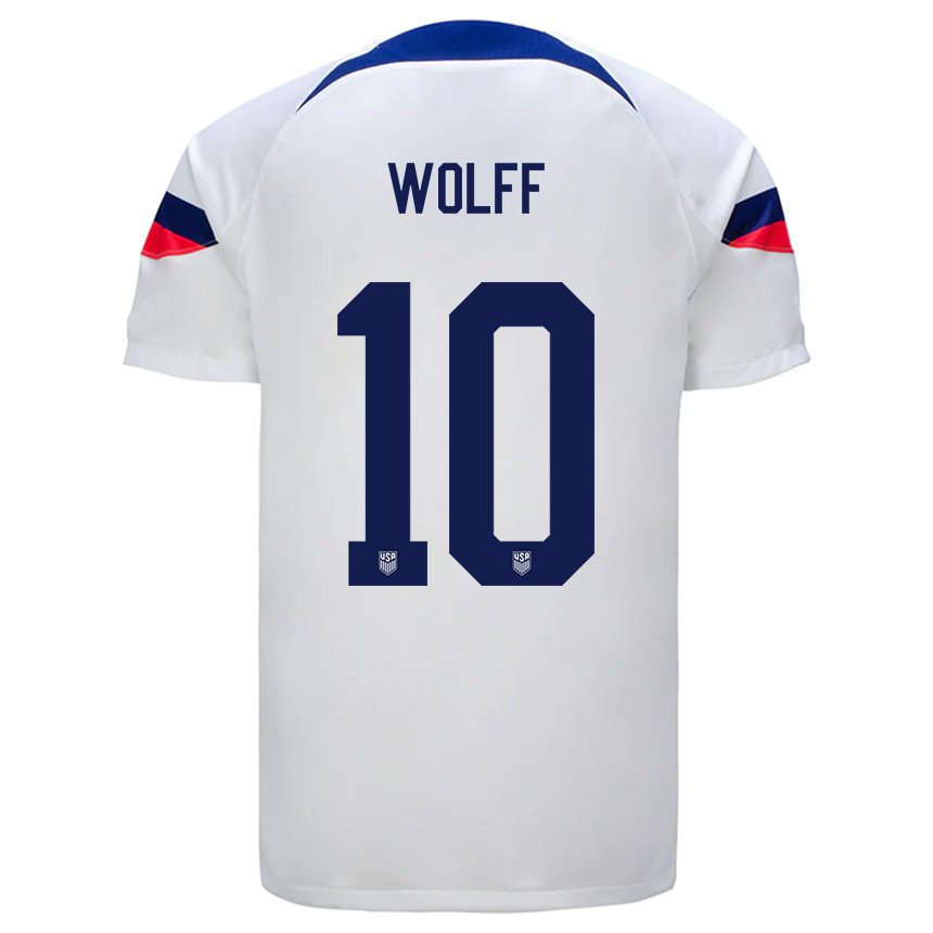 Niño Camiseta Estados Unidos Owen Wolff #10 Blanco 1ª Equipación 22-24 La Camisa