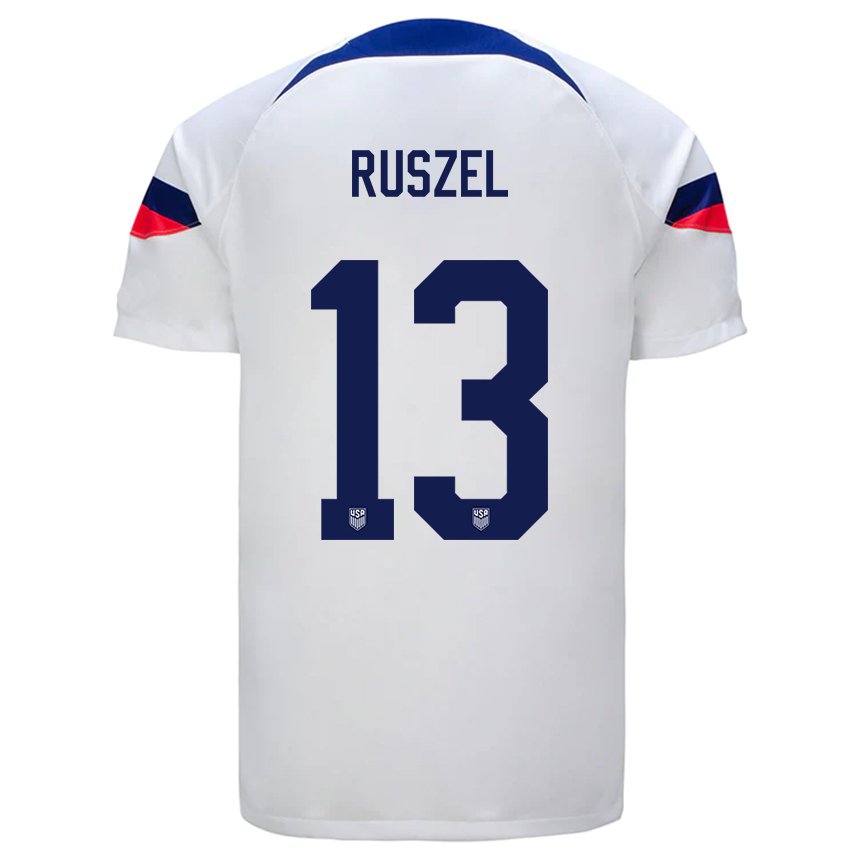 Niño Camiseta Estados Unidos Marcel Ruszel #13 Blanco 1ª Equipación 22-24 La Camisa