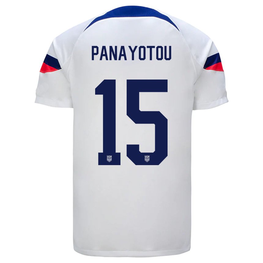 Niño Camiseta Estados Unidos Jack Panayotou #15 Blanco 1ª Equipación 22-24 La Camisa