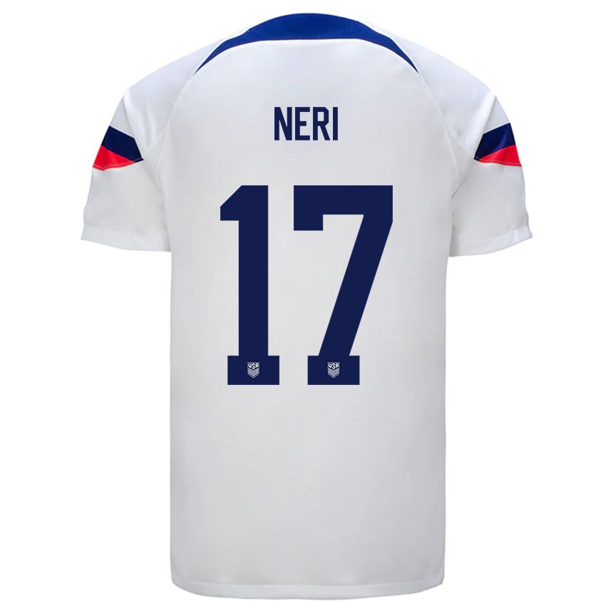 Niño Camiseta Estados Unidos Rodrigo Neri #17 Blanco 1ª Equipación 22-24 La Camisa