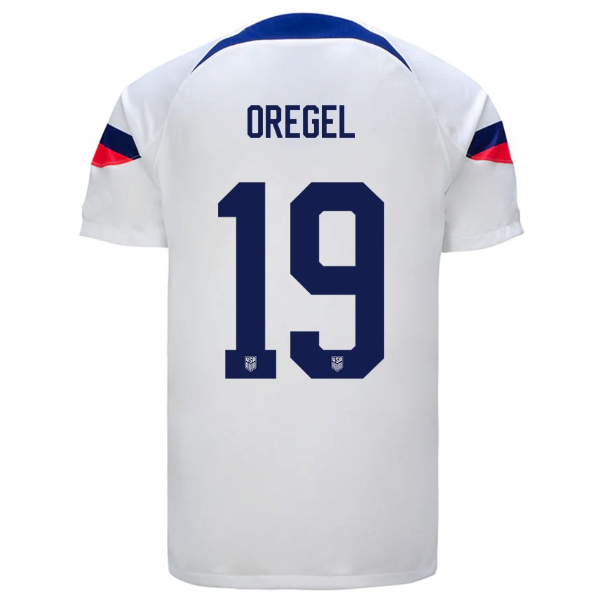 Niño Camiseta Estados Unidos Sergio Oregel #19 Blanco 1ª Equipación 22-24 La Camisa