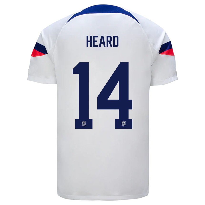 Niño Camiseta Estados Unidos Aaron Heard #14 Blanco 1ª Equipación 22-24 La Camisa