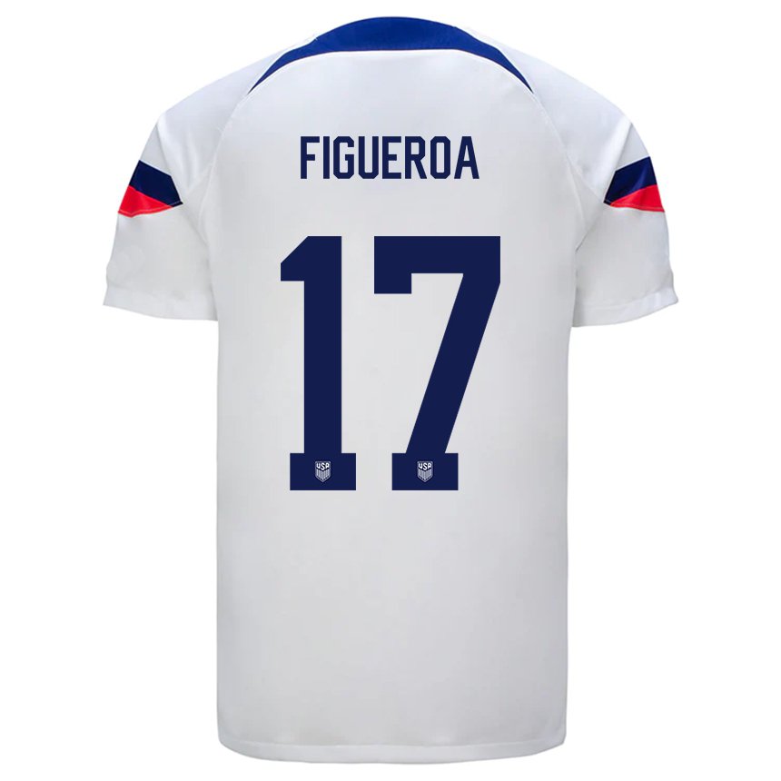 Niño Camiseta Estados Unidos Keyrol Figueroa #17 Blanco 1ª Equipación 22-24 La Camisa