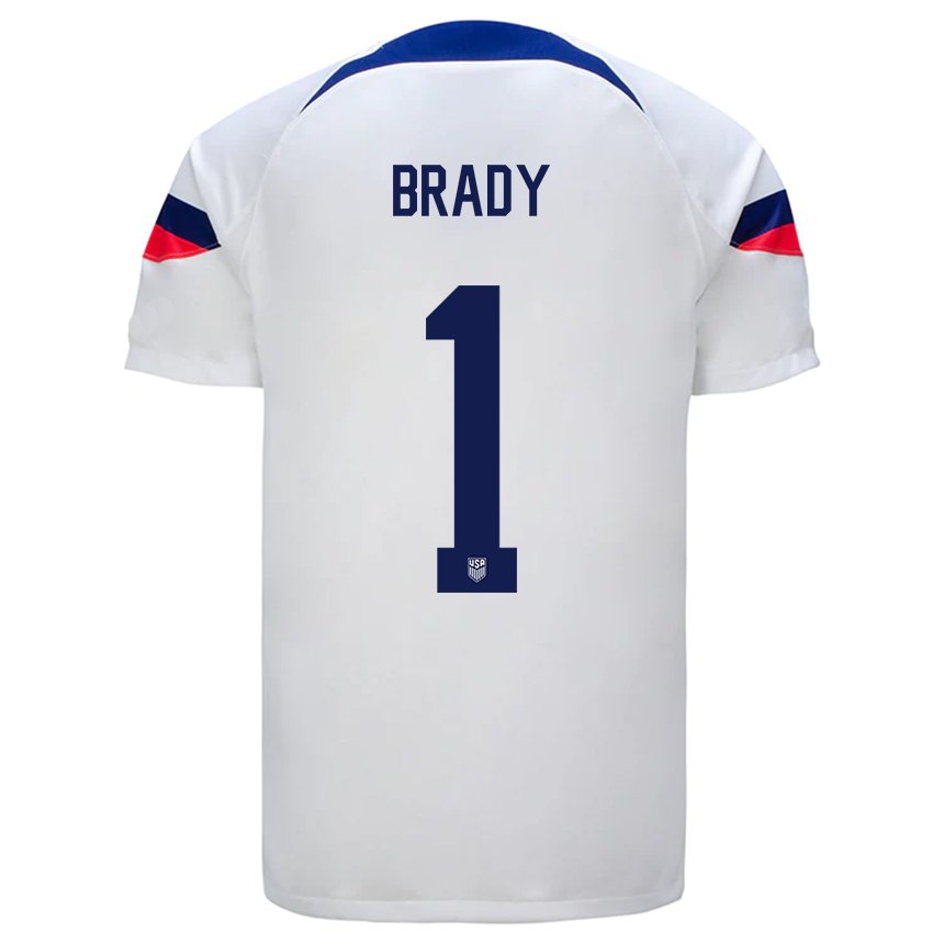Niño Camiseta Estados Unidos Chris Brady #1 Blanco 1ª Equipación 22-24 La Camisa