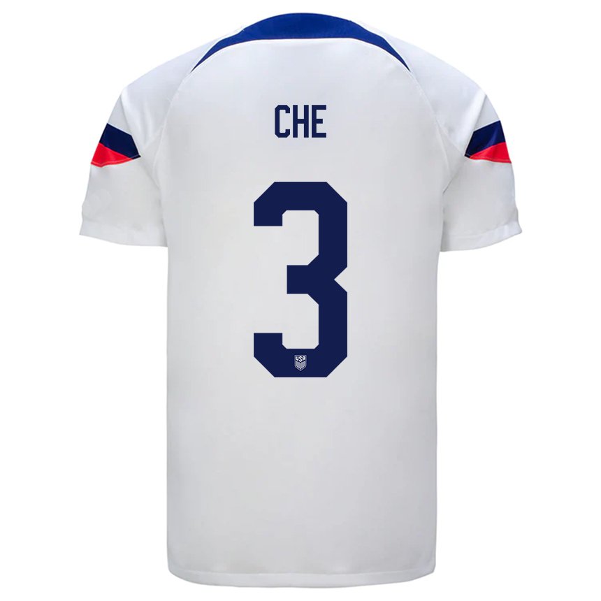 Niño Camiseta Estados Unidos Justin Che #3 Blanco 1ª Equipación 22-24 La Camisa