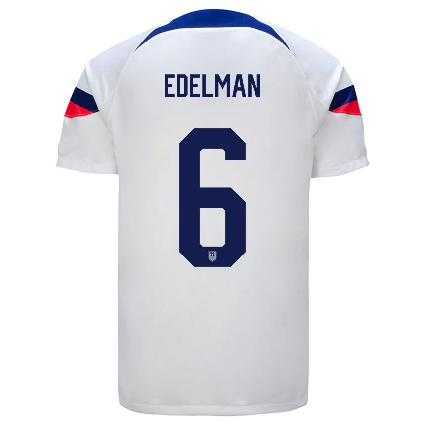 Niño Camiseta Estados Unidos Daniel Edelman #6 Blanco 1ª Equipación 22-24 La Camisa