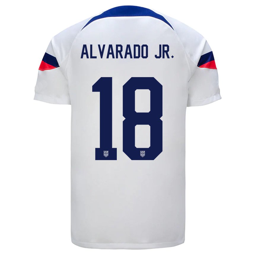 Niño Camiseta Estados Unidos Alejandro Alvarado Jr #18 Blanco 1ª Equipación 22-24 La Camisa