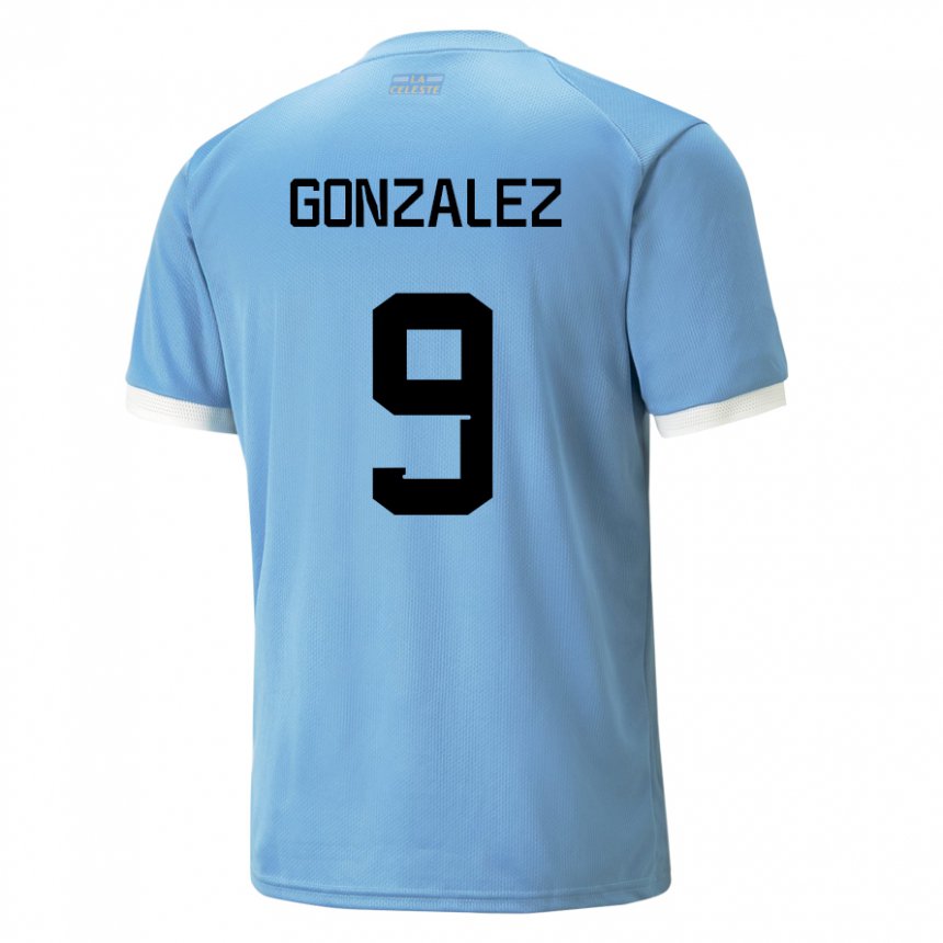 Niño Camiseta Uruguay Pamela Gonzalez #9 Azul 1ª Equipación 22-24 La Camisa