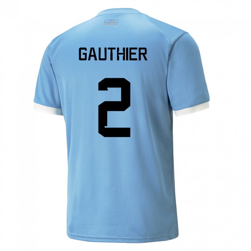 Niño Camiseta Uruguay Valentin Gauthier #2 Azul 1ª Equipación 22-24 La Camisa