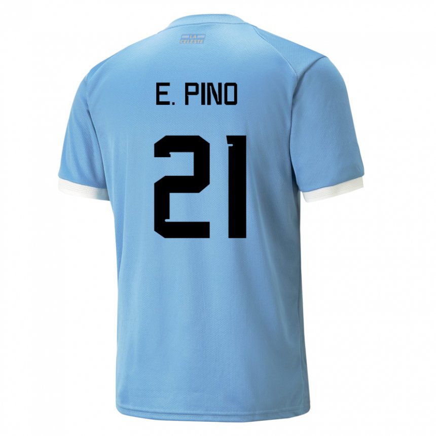 Niño Camiseta Uruguay Emiliano Del Pino #21 Azul 1ª Equipación 22-24 La Camisa