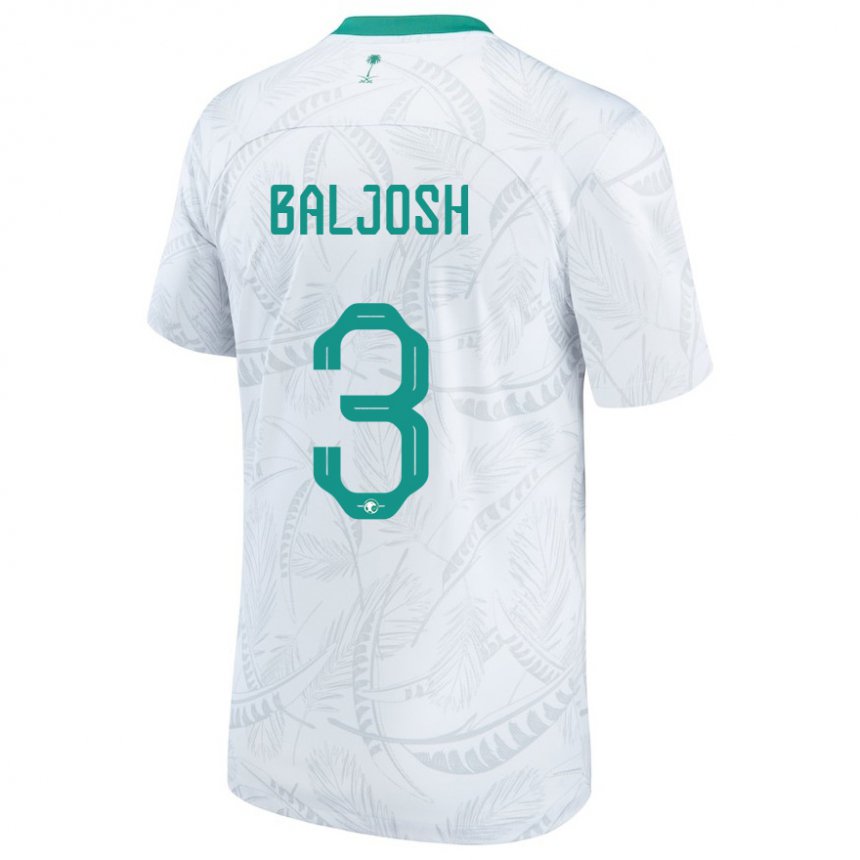 Niño Camiseta Arabia Saudita Turki Baljosh #3 Blanco 1ª Equipación 22-24 La Camisa