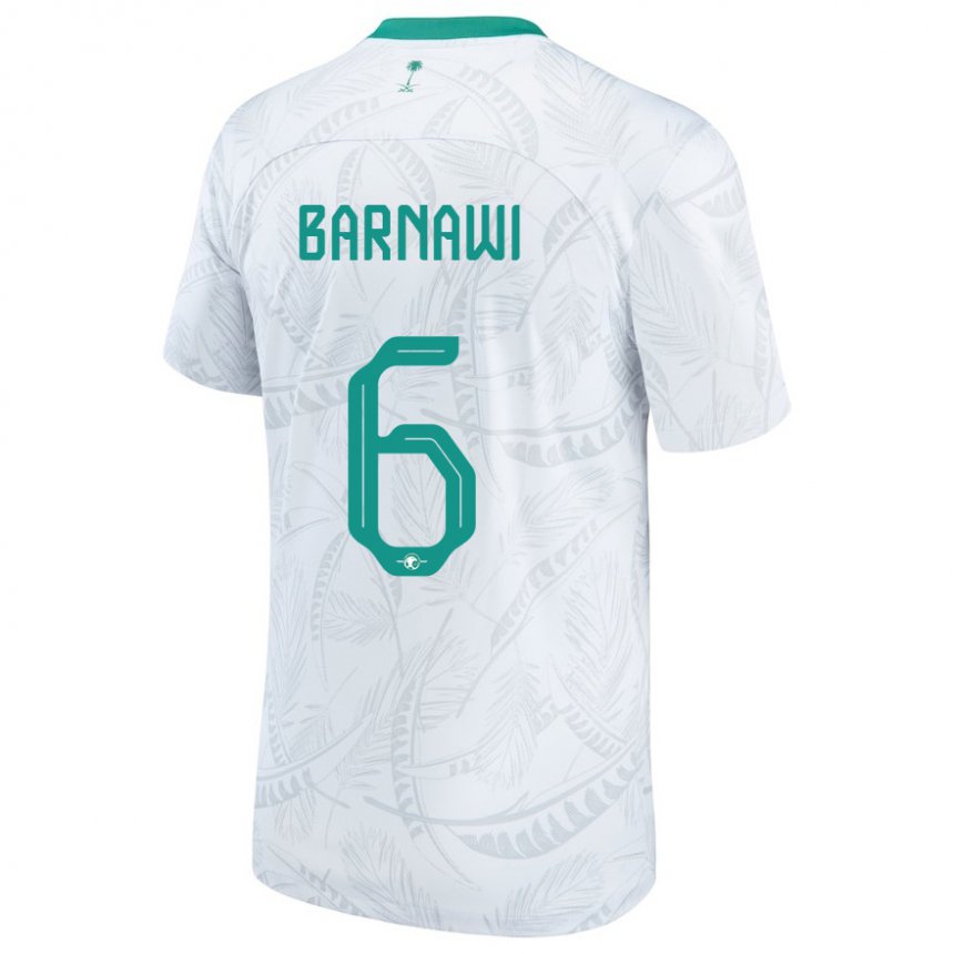 Niño Camiseta Arabia Saudita Mohammed Barnawi #6 Blanco 1ª Equipación 22-24 La Camisa