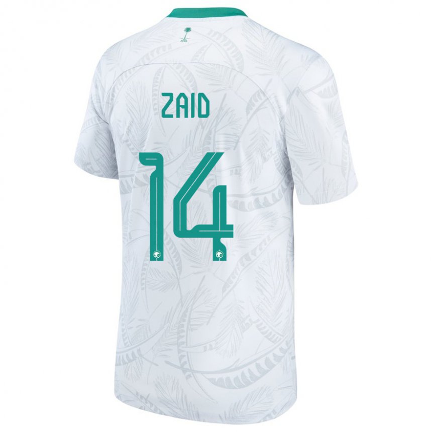 Niño Camiseta Arabia Saudita Abdullah Zaid #14 Blanco 1ª Equipación 22-24 La Camisa