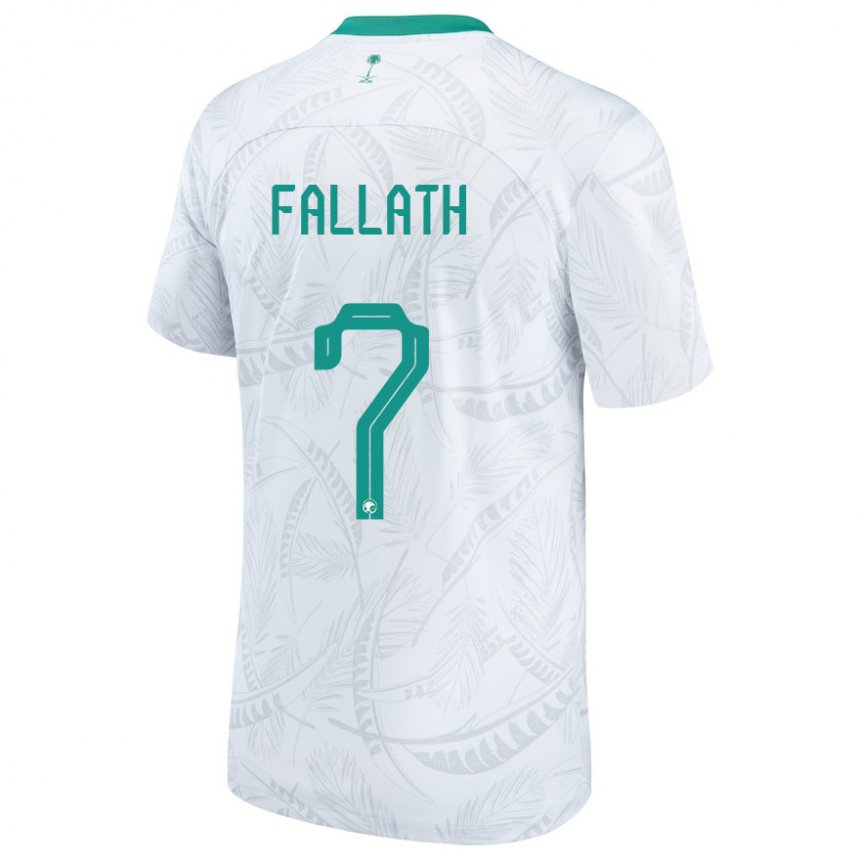 Niño Camiseta Arabia Saudita Fahad Fallath #7 Blanco 1ª Equipación 22-24 La Camisa