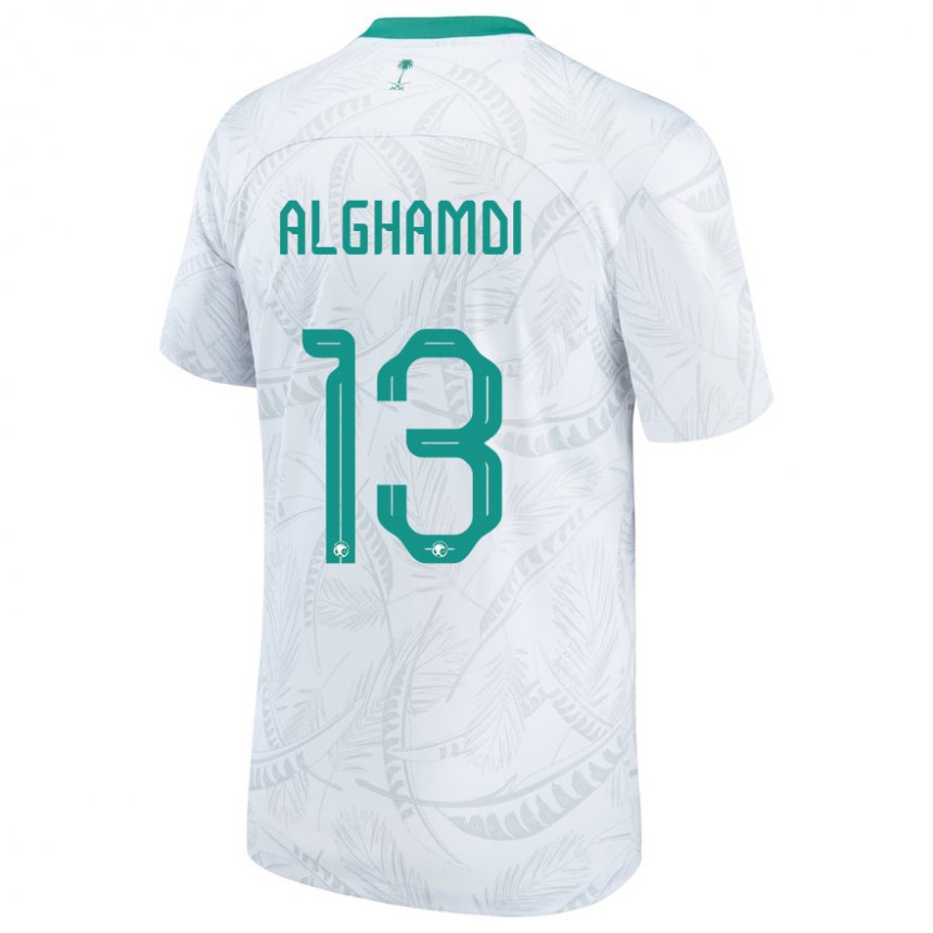 Niño Camiseta Arabia Saudita Hazzaa Alghamdi #13 Blanco 1ª Equipación 22-24 La Camisa