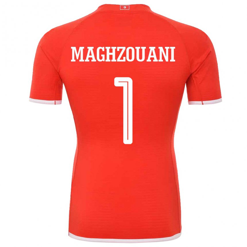 Niño Camiseta Túnez Wassim Maghzouani #1 Rojo 1ª Equipación 22-24 La Camisa