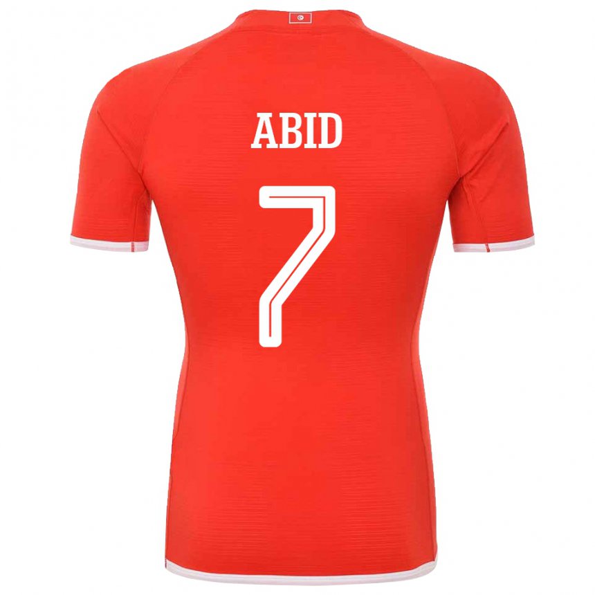 Niño Camiseta Túnez Aziz Abid #7 Rojo 1ª Equipación 22-24 La Camisa