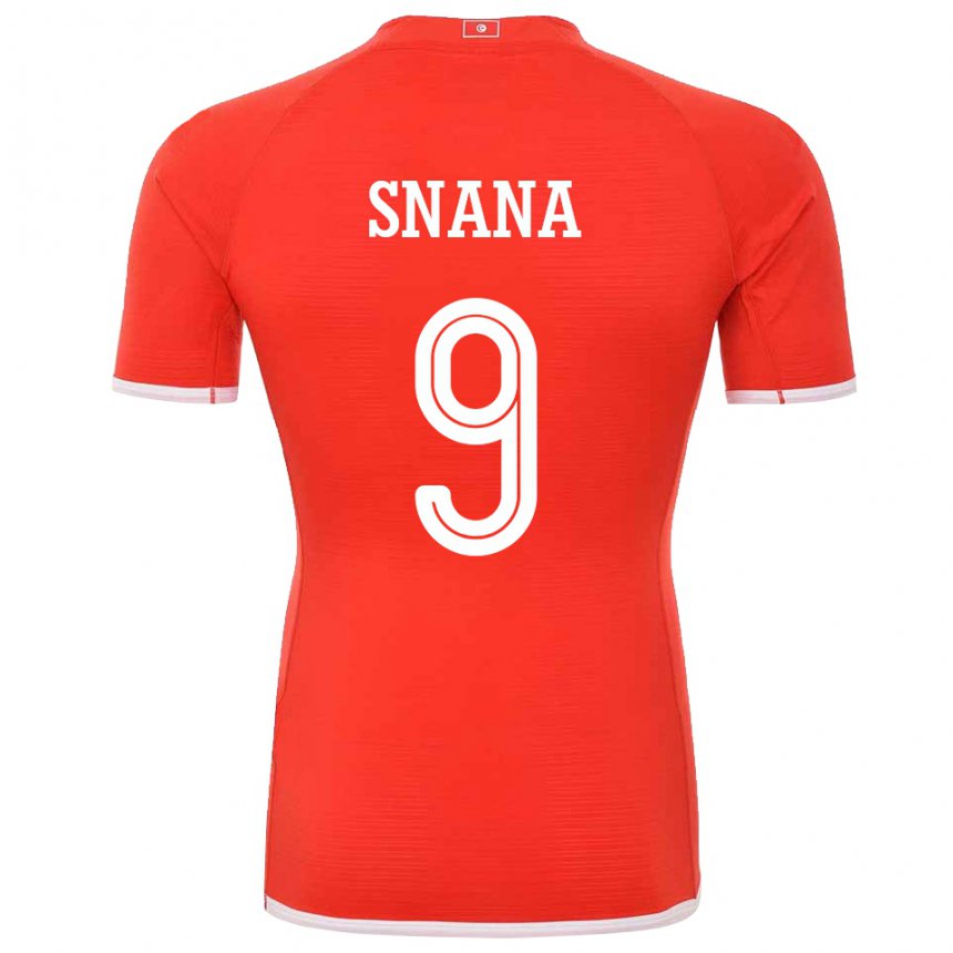 Niño Camiseta Túnez Youssef Snana #9 Rojo 1ª Equipación 22-24 La Camisa