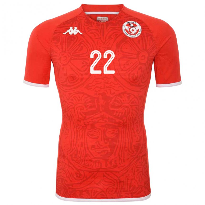 Niño Camiseta Túnez Bechir Abbasi #22 Rojo 1ª Equipación 22-24 La Camisa