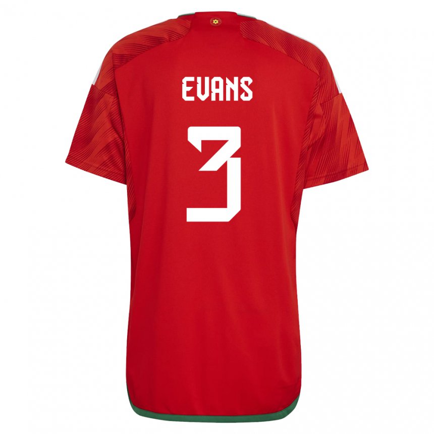 Niño Camiseta Gales Gemma Evans #3 Rojo 1ª Equipación 22-24 La Camisa