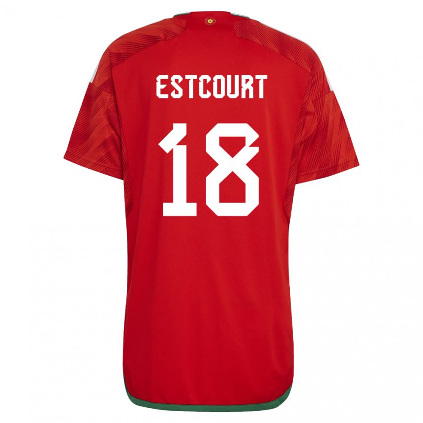 Niño Camiseta Gales Charlie Estcourt #18 Rojo 1ª Equipación 22-24 La Camisa