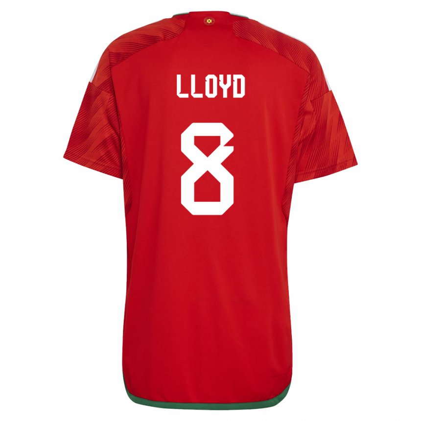 Niño Camiseta Gales Ben Lloyd #8 Rojo 1ª Equipación 22-24 La Camisa