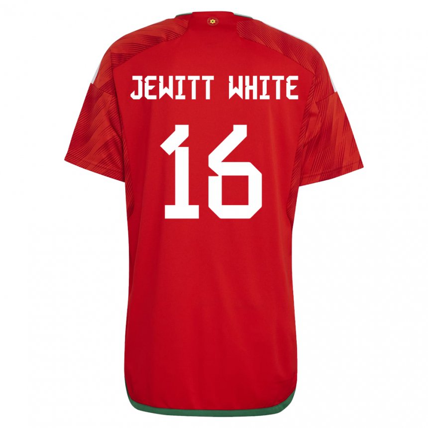 Niño Camiseta Gales Harry Jewitt White #16 Rojo 1ª Equipación 22-24 La Camisa