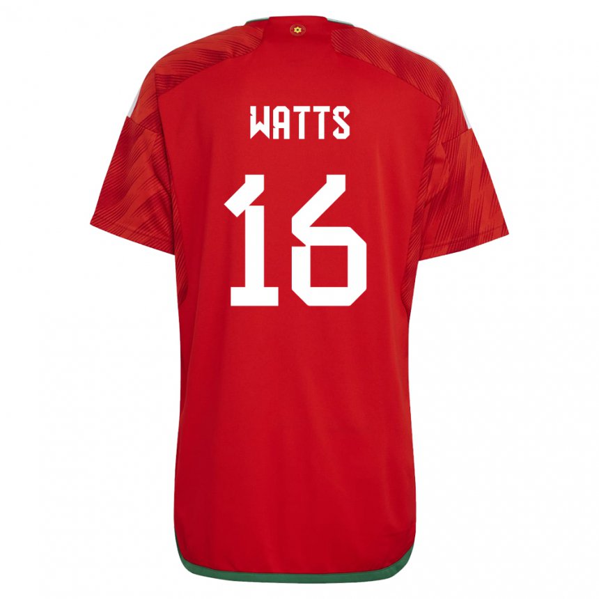 Niño Camiseta Gales Daniel Watts #16 Rojo 1ª Equipación 22-24 La Camisa