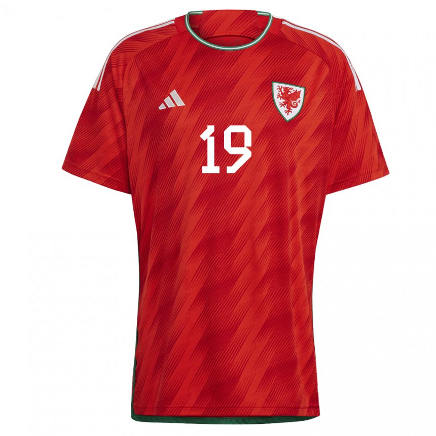 Niño Camiseta Gales Japhet Mpadi #19 Rojo 1ª Equipación 22-24 La Camisa