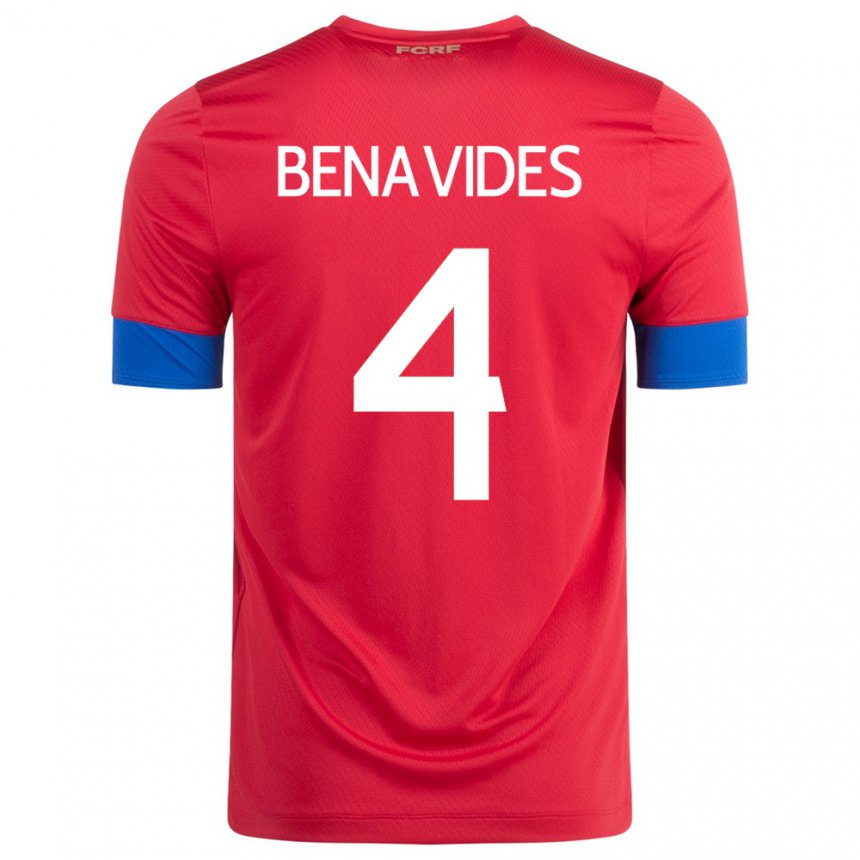 Niño Camiseta Costa Rica Mariana Benavides #4 Rojo 1ª Equipación 22-24 La Camisa