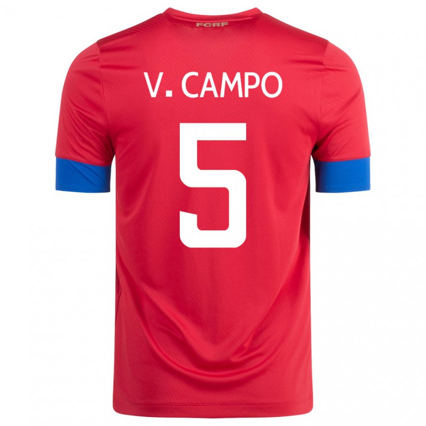 Niño Camiseta Costa Rica Valeria Del Campo #5 Rojo 1ª Equipación 22-24 La Camisa