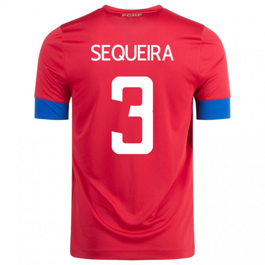 Niño Camiseta Costa Rica Douglas Sequeira #3 Rojo 1ª Equipación 22-24 La Camisa