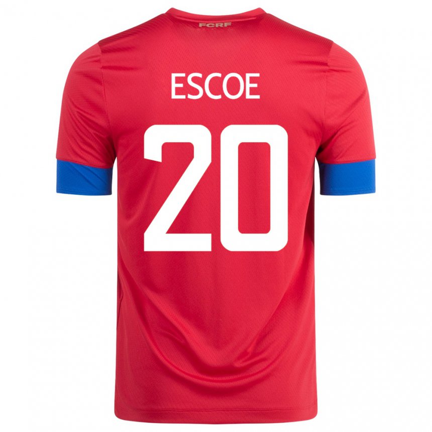 Niño Camiseta Costa Rica Enyel Escoe #20 Rojo 1ª Equipación 22-24 La Camisa