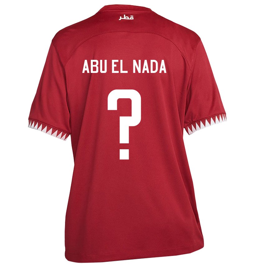 Niño Camiseta Catar Mahmoud Abu El Nada #0 Granate 1ª Equipación 22-24 La Camisa