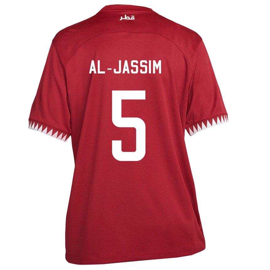 Niño Camiseta Catar Dana Al Jassim #5 Granate 1ª Equipación 22-24 La Camisa