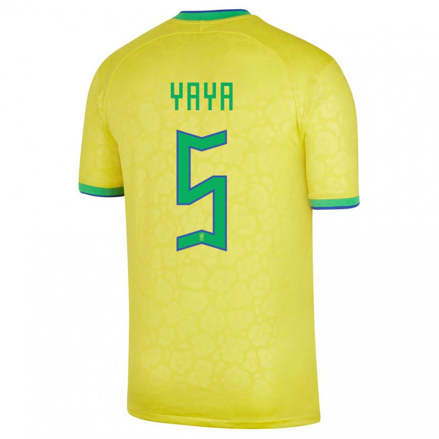 Niño Camiseta Brasil Yaya #5 Amarillo 1ª Equipación 22-24 La Camisa