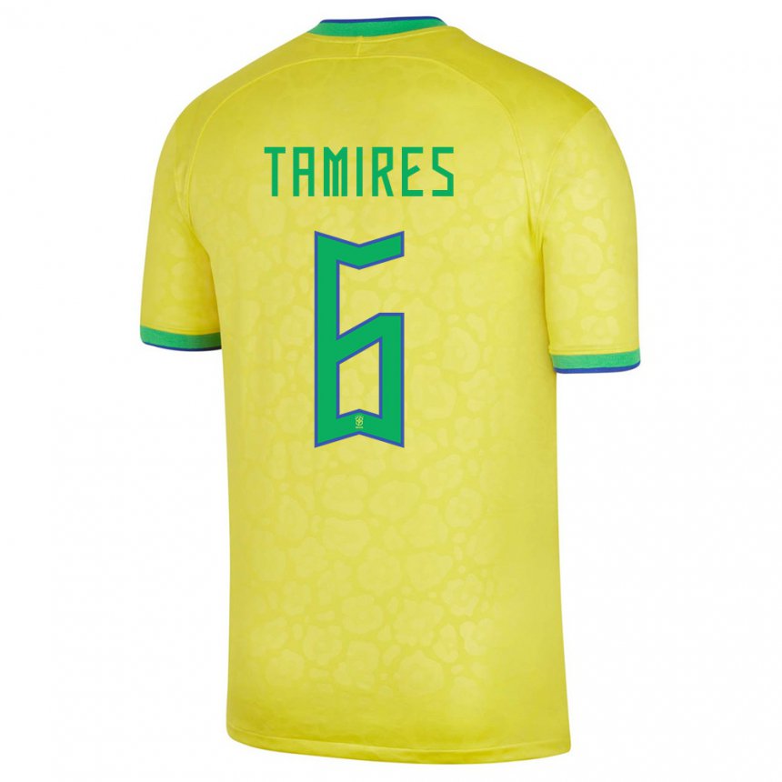 Niño Camiseta Brasil Tamires #6 Amarillo 1ª Equipación 22-24 La Camisa