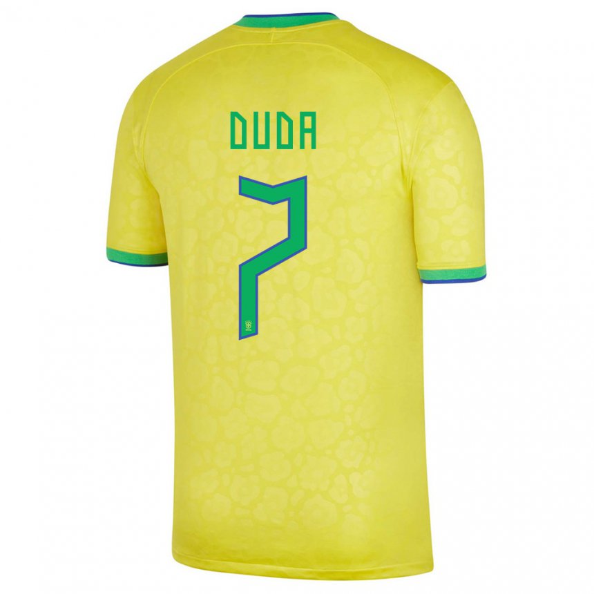 Niño Camiseta Brasil Duda Francelino #7 Amarillo 1ª Equipación 22-24 La Camisa
