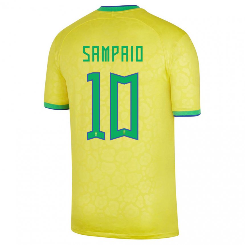 Niño Camiseta Brasil Duda Sampaio #10 Amarillo 1ª Equipación 22-24 La Camisa