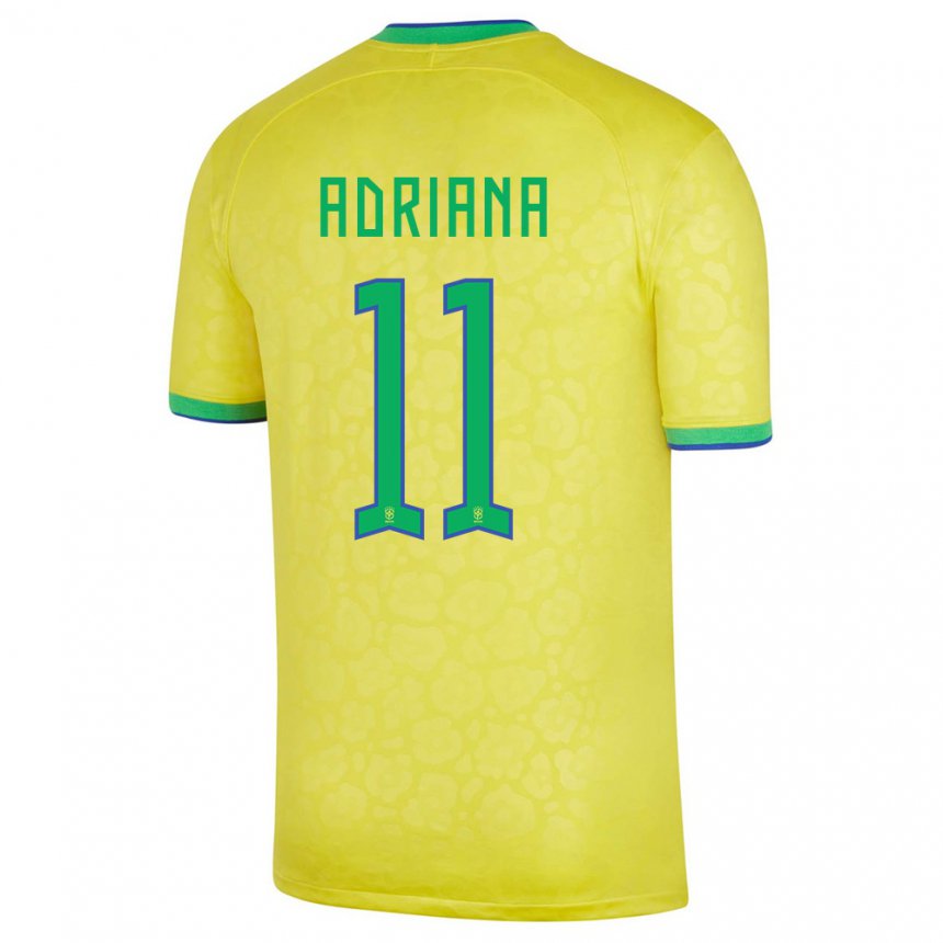 Niño Camiseta Brasil Adriana #11 Amarillo 1ª Equipación 22-24 La Camisa
