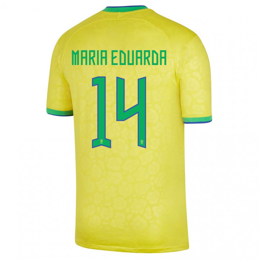 Niño Camiseta Brasil Maria Eduarda #14 Amarillo 1ª Equipación 22-24 La Camisa