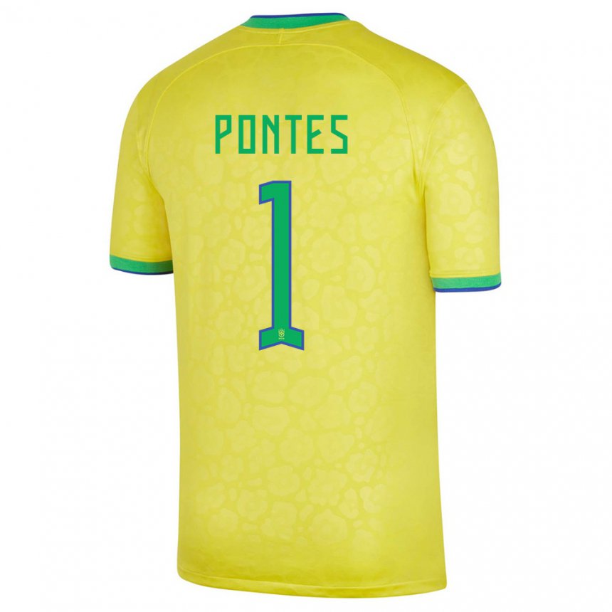 Niño Camiseta Brasil Mycael Pontes #1 Amarillo 1ª Equipación 22-24 La Camisa