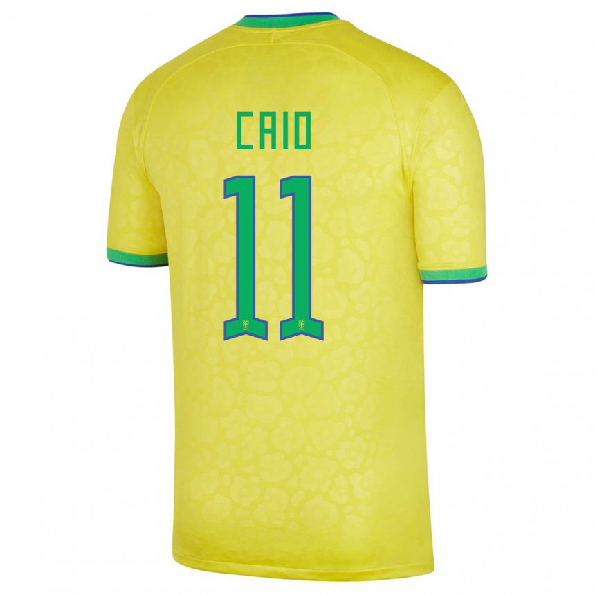 Niño Camiseta Brasil Caio #11 Amarillo 1ª Equipación 22-24 La Camisa